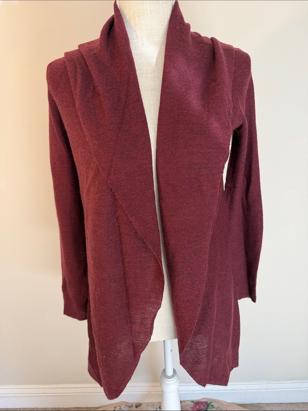 Eileen Fisher Open-Front Cardigan - Deep Wine